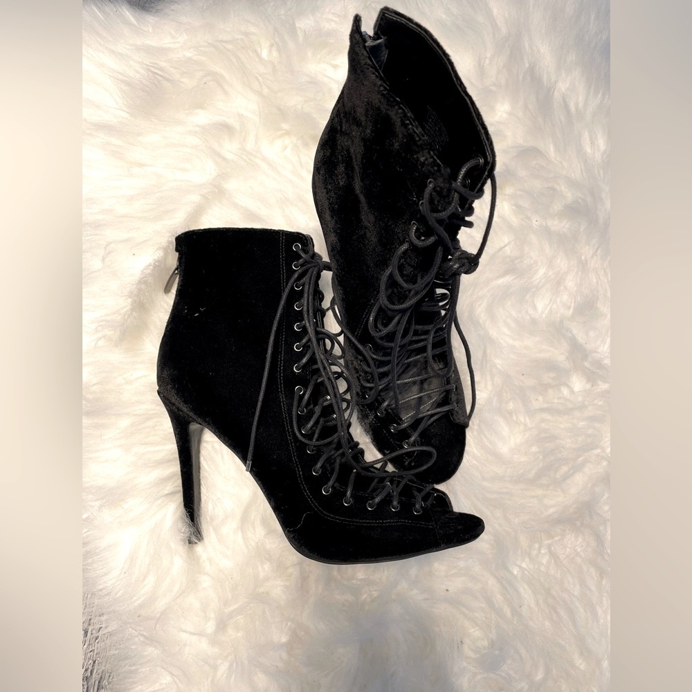 Black Velvet Ankle Boot